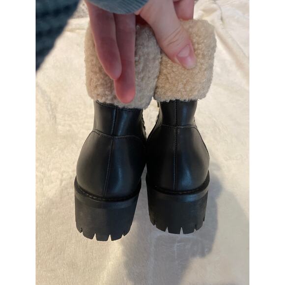 NWOB STEVE MADDEN Aniko Winter Boots Black 5M Platform Lug Sole Faux Fur - Picture 5 of 8